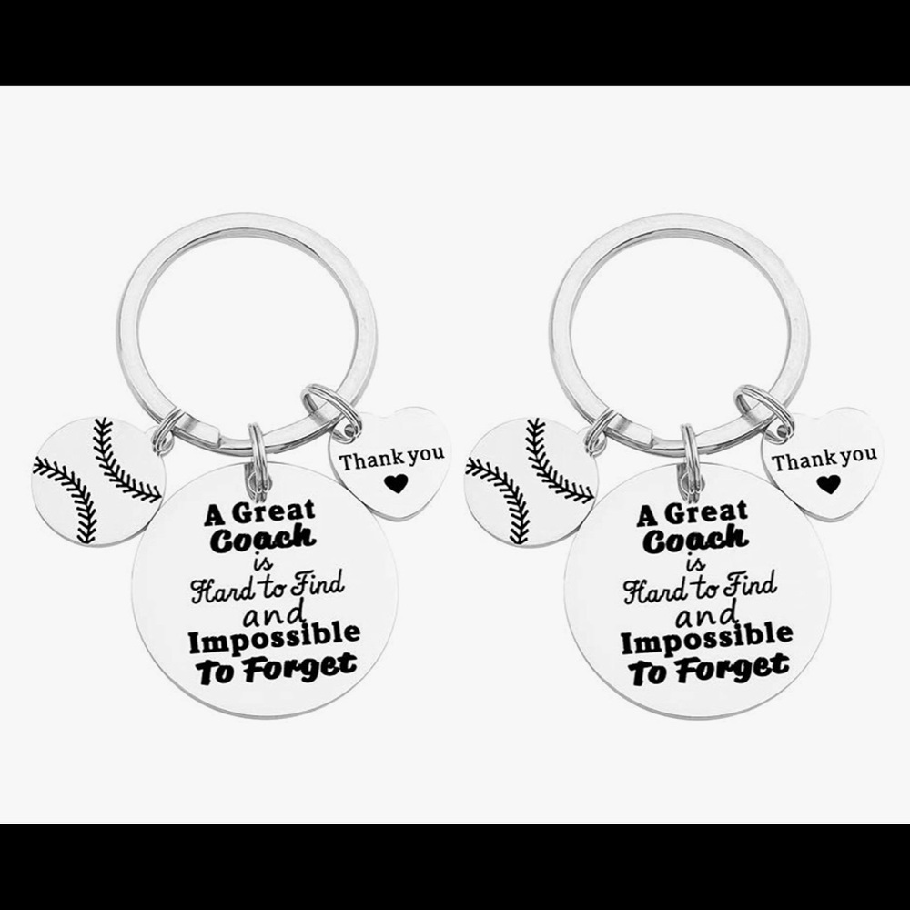 Softball coach keychain set of 2